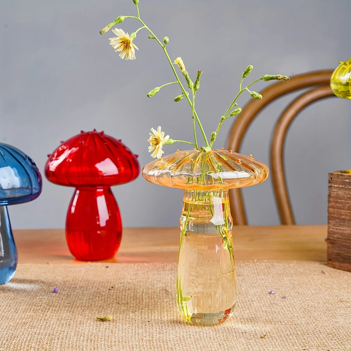 Creative Mushroom Glass Vase Hydroponic Plant Pot Desktop Decor - 3