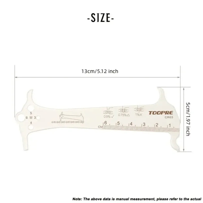 Toopre Bicycle Chain Wear Indicator Gauge Tool Bike Chain Checker Ruler
