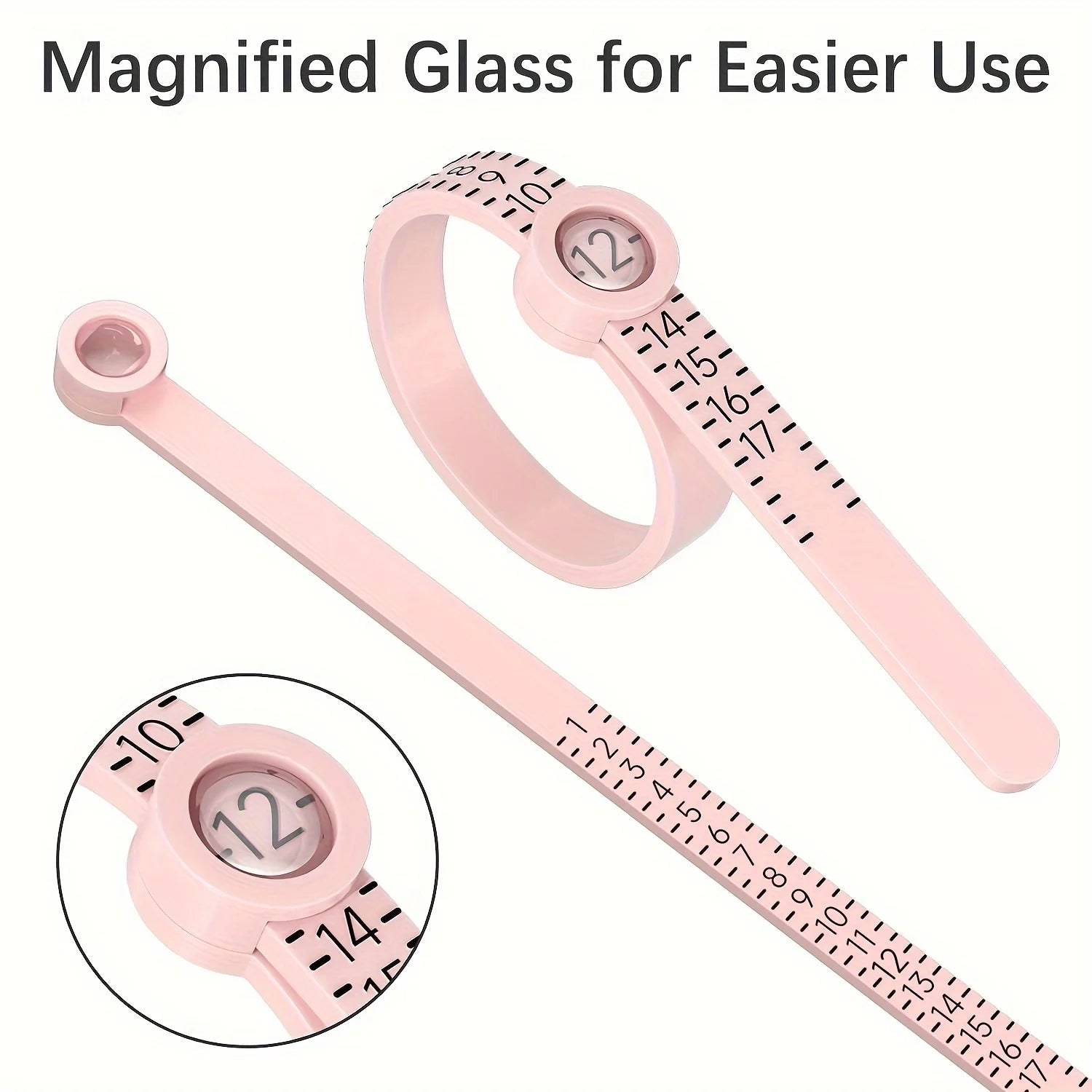 Adjustable Ring Sizer Gauge with Magnifying Glass US Size 1-17 - 4