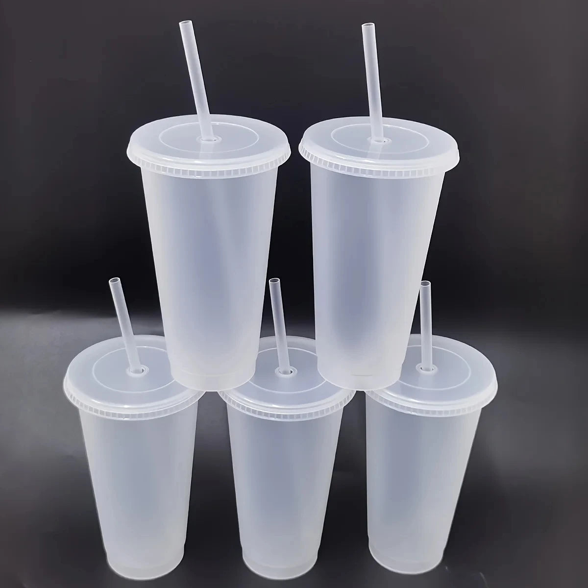 Reusable Glitter Tumbler Cups with Lids and Straws for Party Drinks - 5