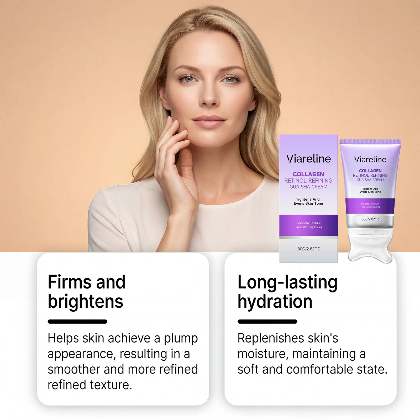 Collagen Retinol Gua Sha Cream Face Tightening Lifting Skincare - 10