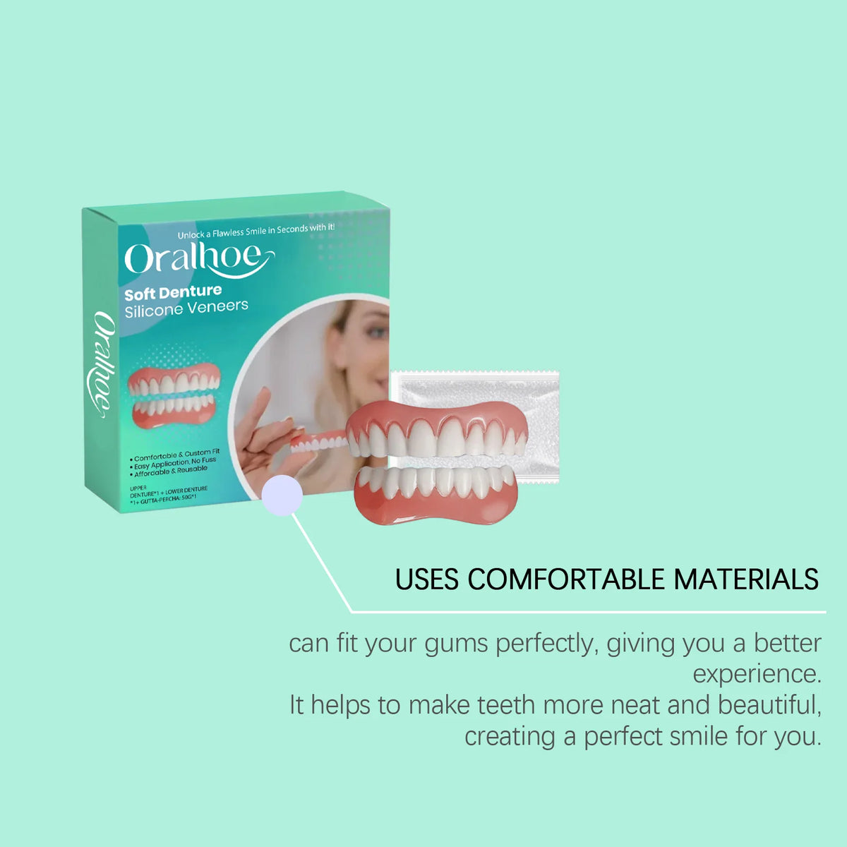 Silicone Dentures False Teeth Full Set Reline Kit