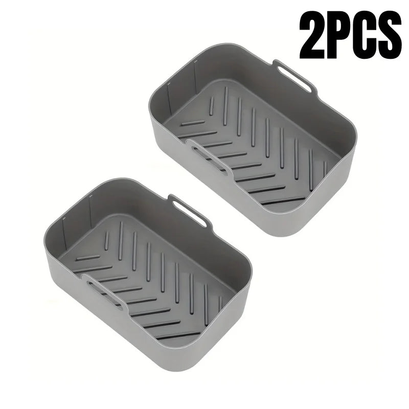 Reusable Silicone Air Fryer Liners for Ninja Dual Basket Baking Trays