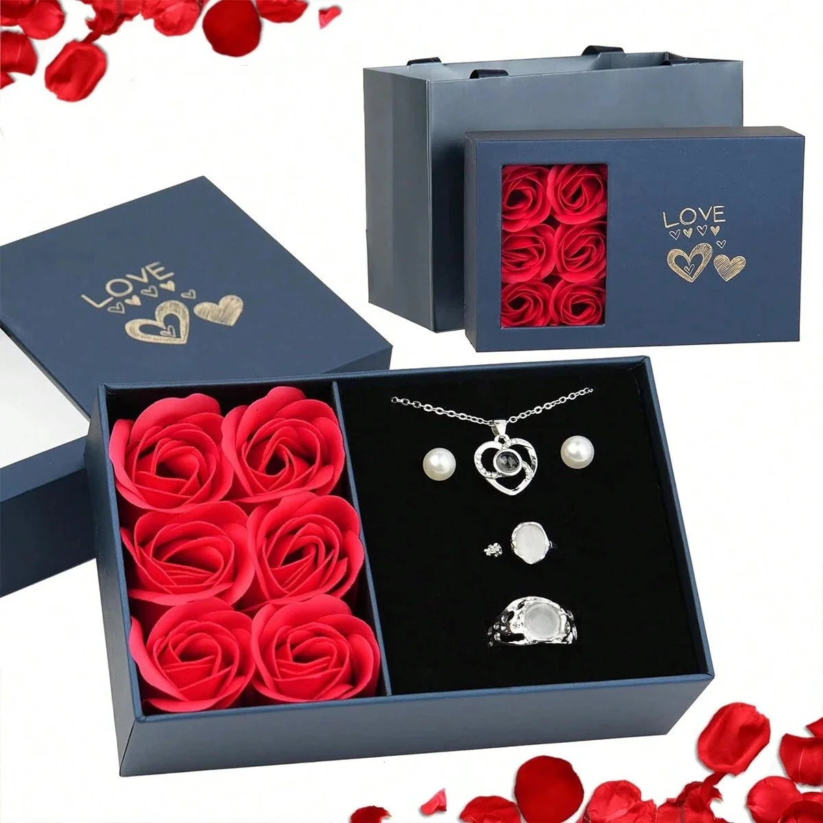 Eternal Rose Jewelry Gift Box for Valentine Day Anniversary Necklace - 1