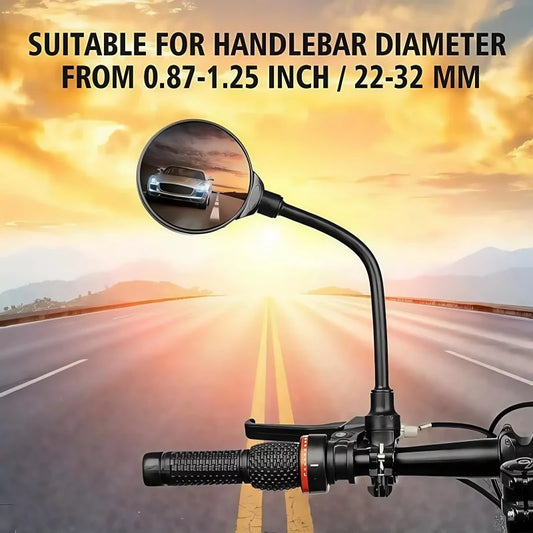 Universal Bike Handlebar Mirror Adjustable Wide Angle Rearview Cycling