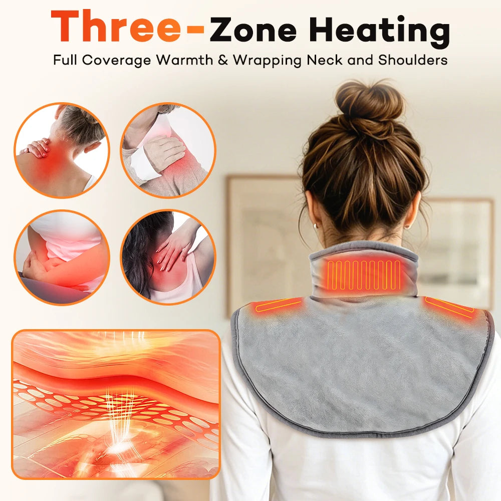 Electric Heated Shoulder and Neck Pad USB Hot Compress Shawl Wrap - 2