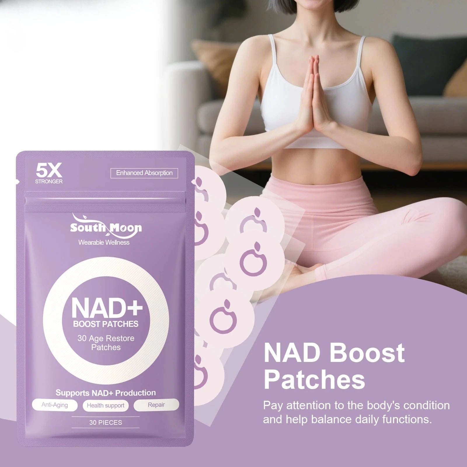 South Moon NAD+ Boost Patches Age Restore Skin Care Stickers - 2