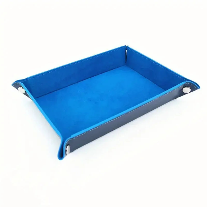 Foldable Leather Dice Tray Collapsible Valet Storage Organizer Box