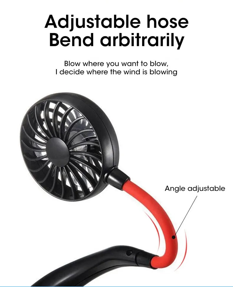 SARMOCARE Portable USB Neck Fan Rechargeable Hands Free Sports Cooler