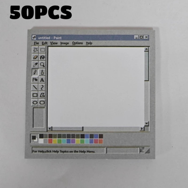 Retro Computer Sticky Notes Vintage Desktop Paint Memo Pad for Office - 15