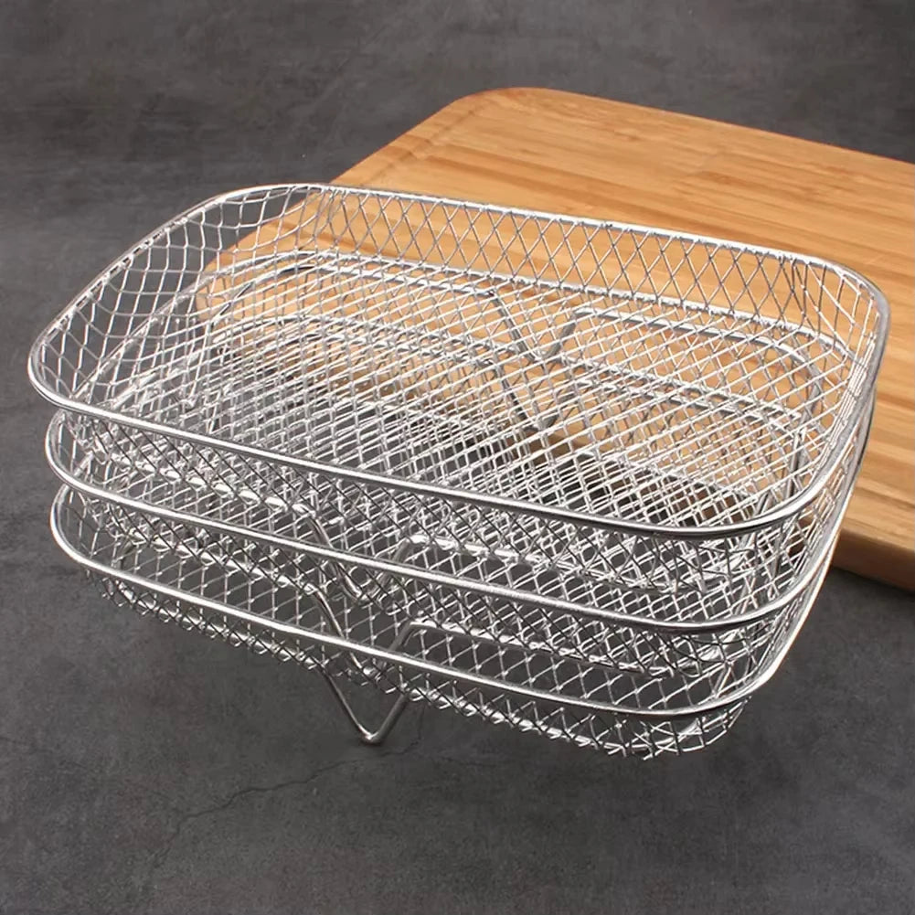 Stackable Air Fryer Rack Stainless Steel Grilling and Steaming Tray - 18