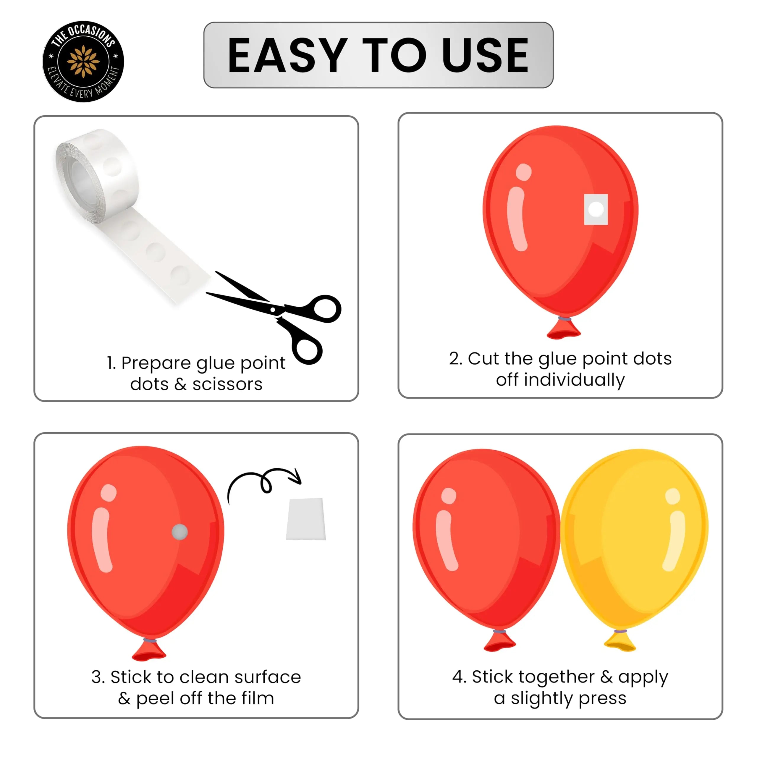 Double Sided Balloon Glue Dots Adhesive Sticky Points for Party Decor - 8
