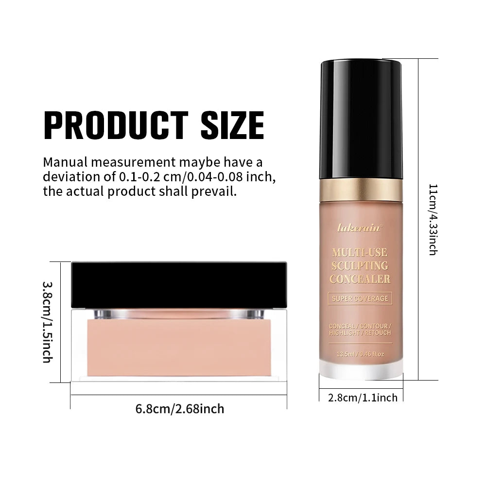 Face Makeup Set Concealer and Loose Setting Powder Matte Cosmetics
