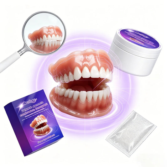 Soft Silicone Snap-On Denture Kit Realistic Upper Lower Teeth