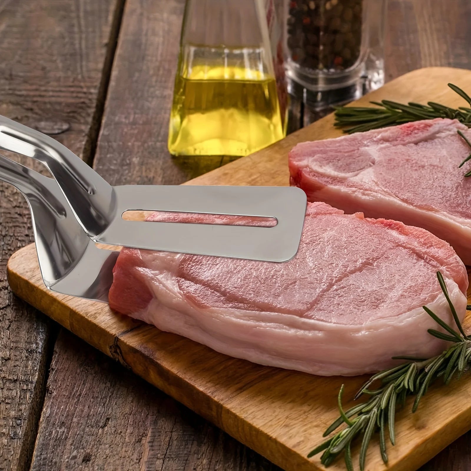 Stainless Steel Steak Spatula Tongs Multifunctional Kitchen Grill Clamp - 19