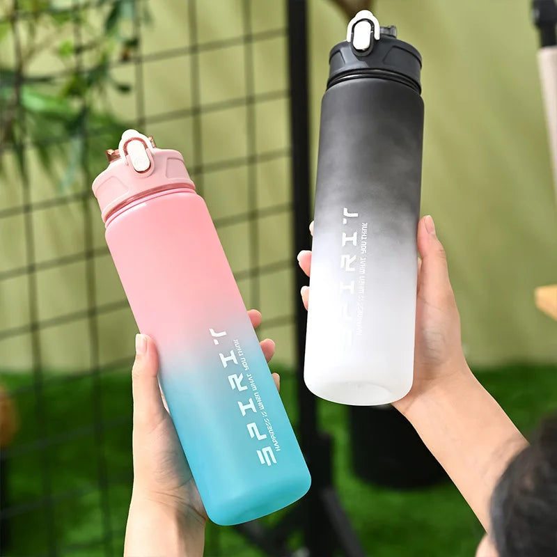800ml Sports Water Bottle Leak Proof Portable Fitness Gym Cup