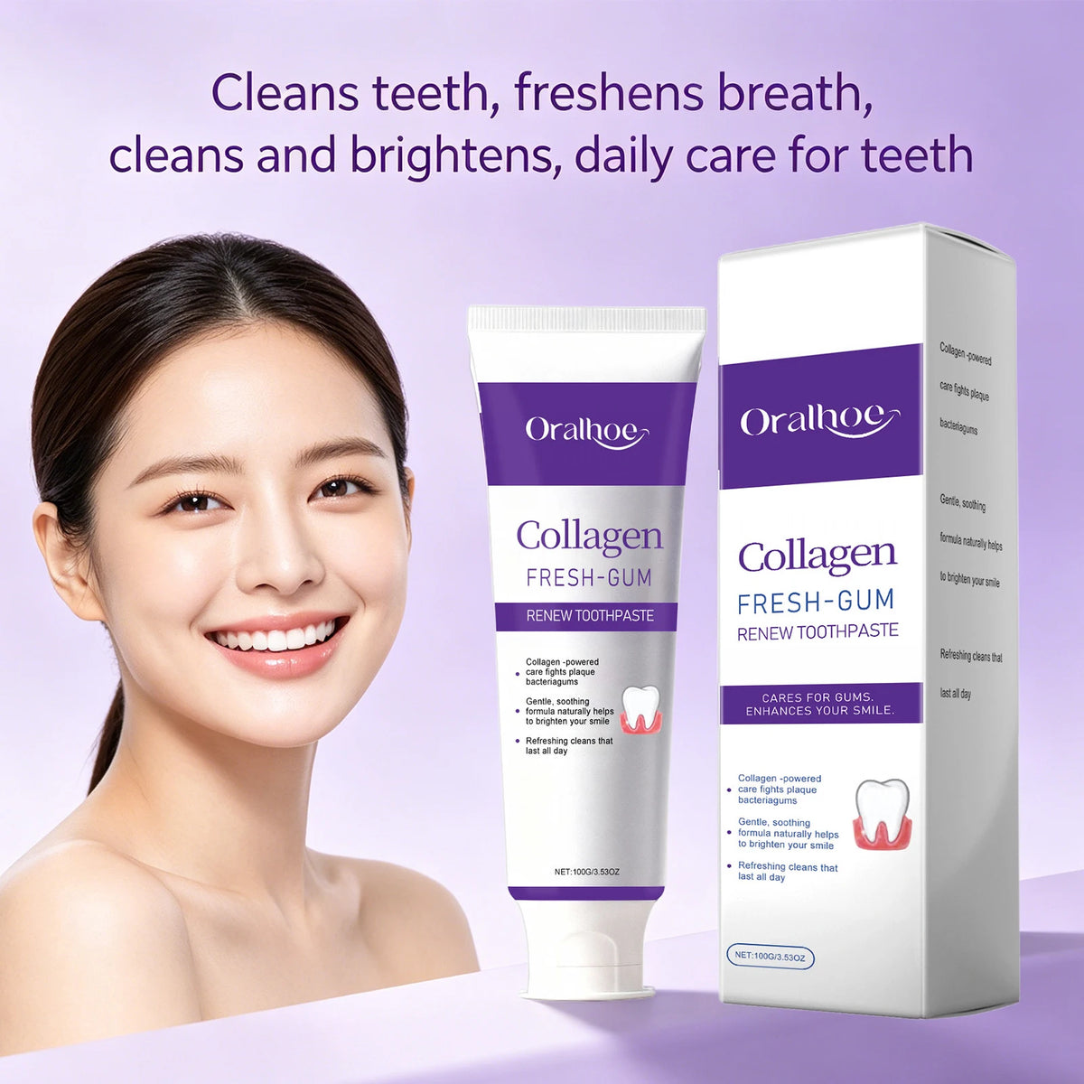 Collagen Whitening Toothpaste Fresh Breath Gum Care