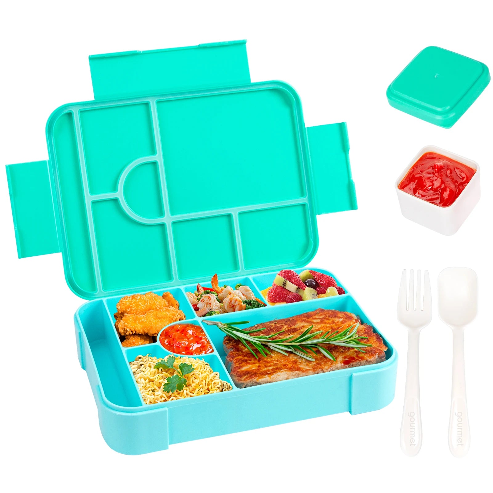 1100ml Leakproof Bento Lunch Box Microwavable Tritan Food Container - 34
