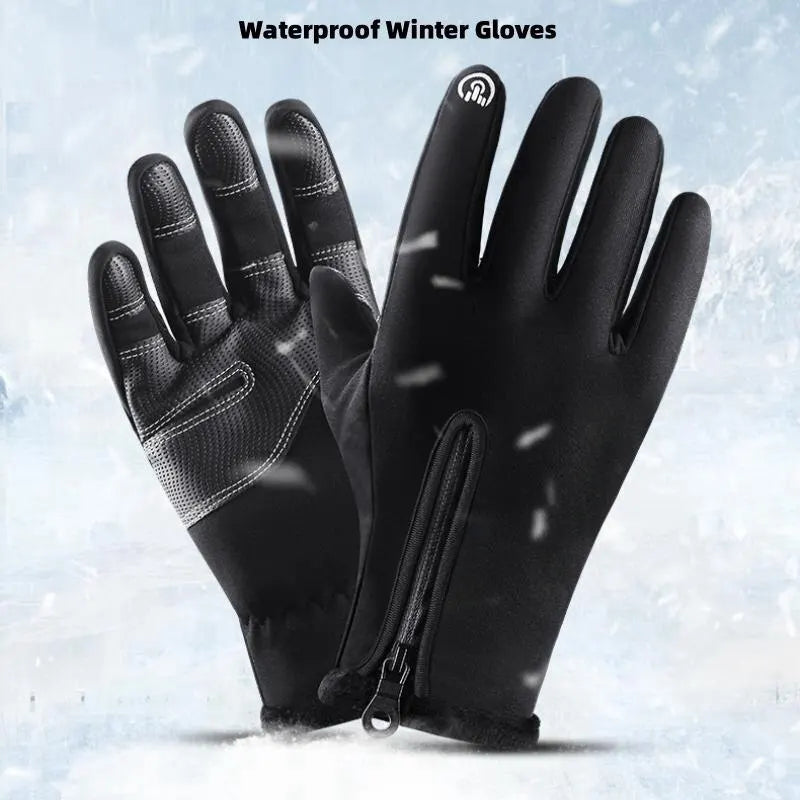 Waterproof Winter Gloves Touch Screen Thermal Windproof Cycling Mittens - 1