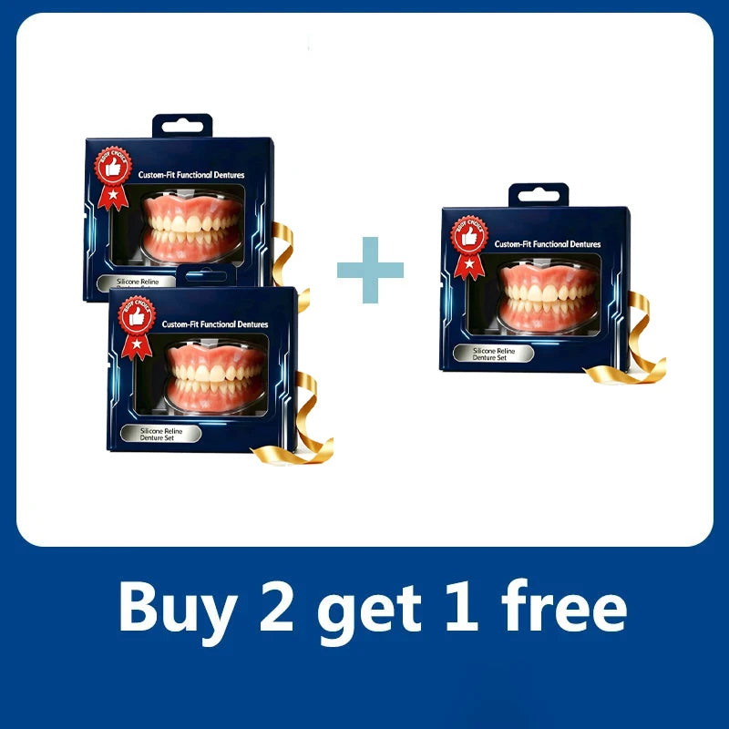 Silicone Dentures Adjustable Cosmetic Teeth & Reusable Smile Set