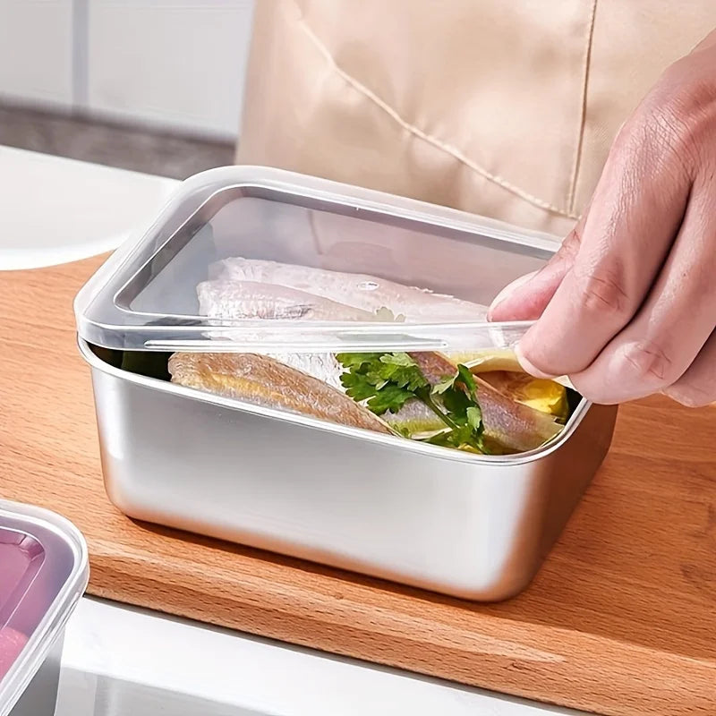 Stainless Steel Food Storage Containers Leakproof Stackable Set - 4