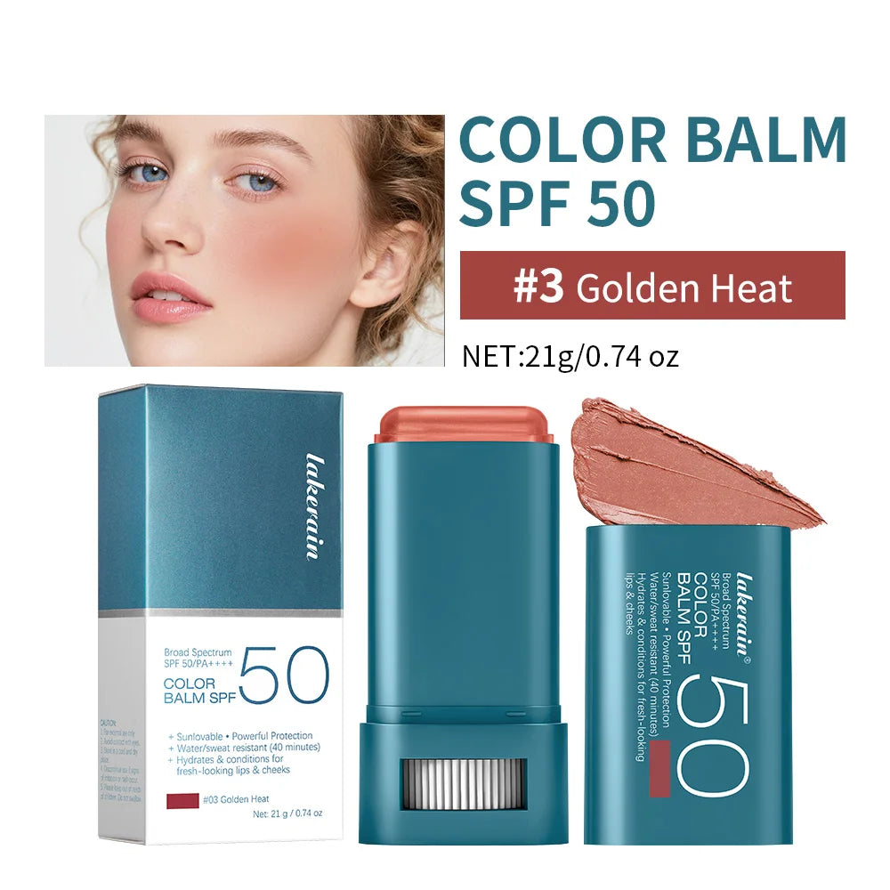 SPF 50 Blush Balm Stick Hydrating Sunscreen Makeup - 25
