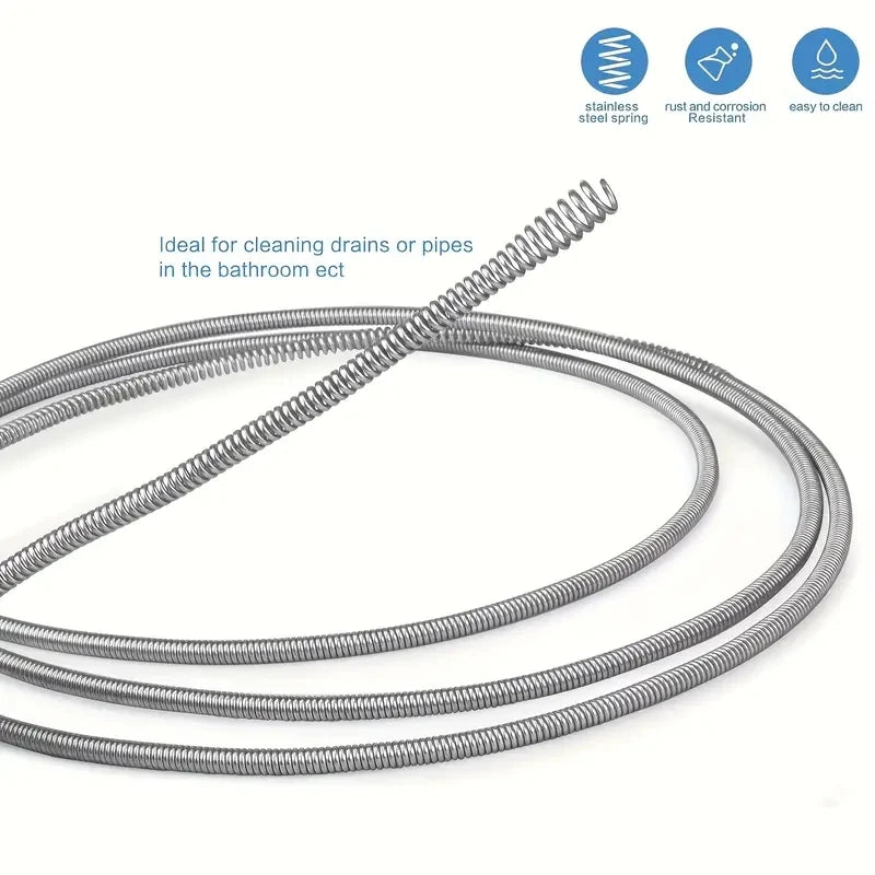 Drain Auger Pipe Snake Clog Remover for Sinks Toilets and Showers - 3