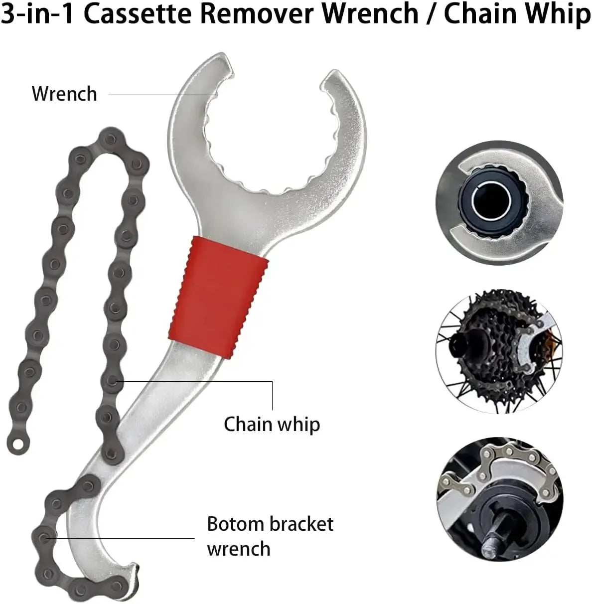 6 Pcs Bicycle Repair Tool Kit MTB Cassette Remover and Chain Breaker Set