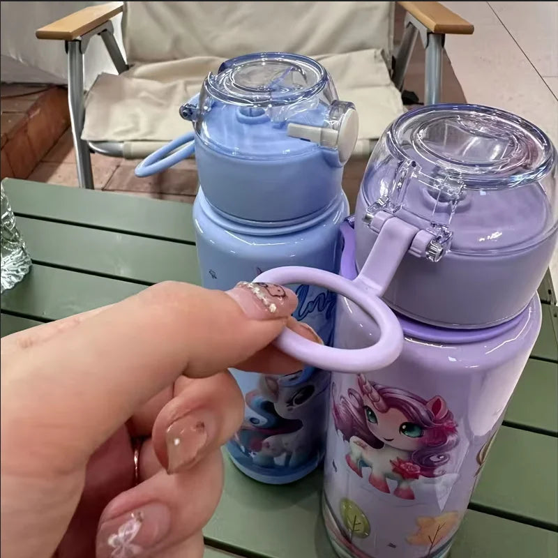 700ml Unicorn Space Cup Reusable Sport Water Bottle Portable Straw Jug