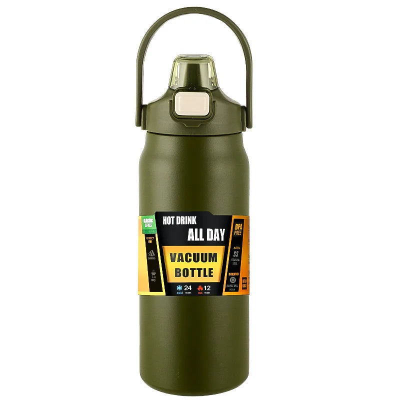 Insulated Stainless Steel Water Bottle Vacuum Flask with Straw Lid - 20