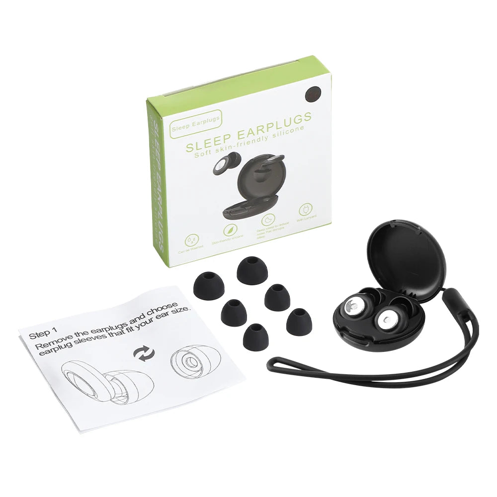 Noise-Canceling Sleep Earplugs Reusable Silicone Ear Plugs - 16