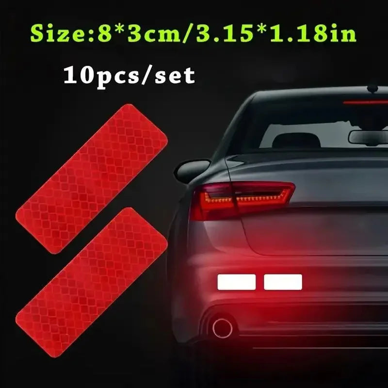 10PCS Car Reflective Safety Stickers Exterior Warning Decals - 9