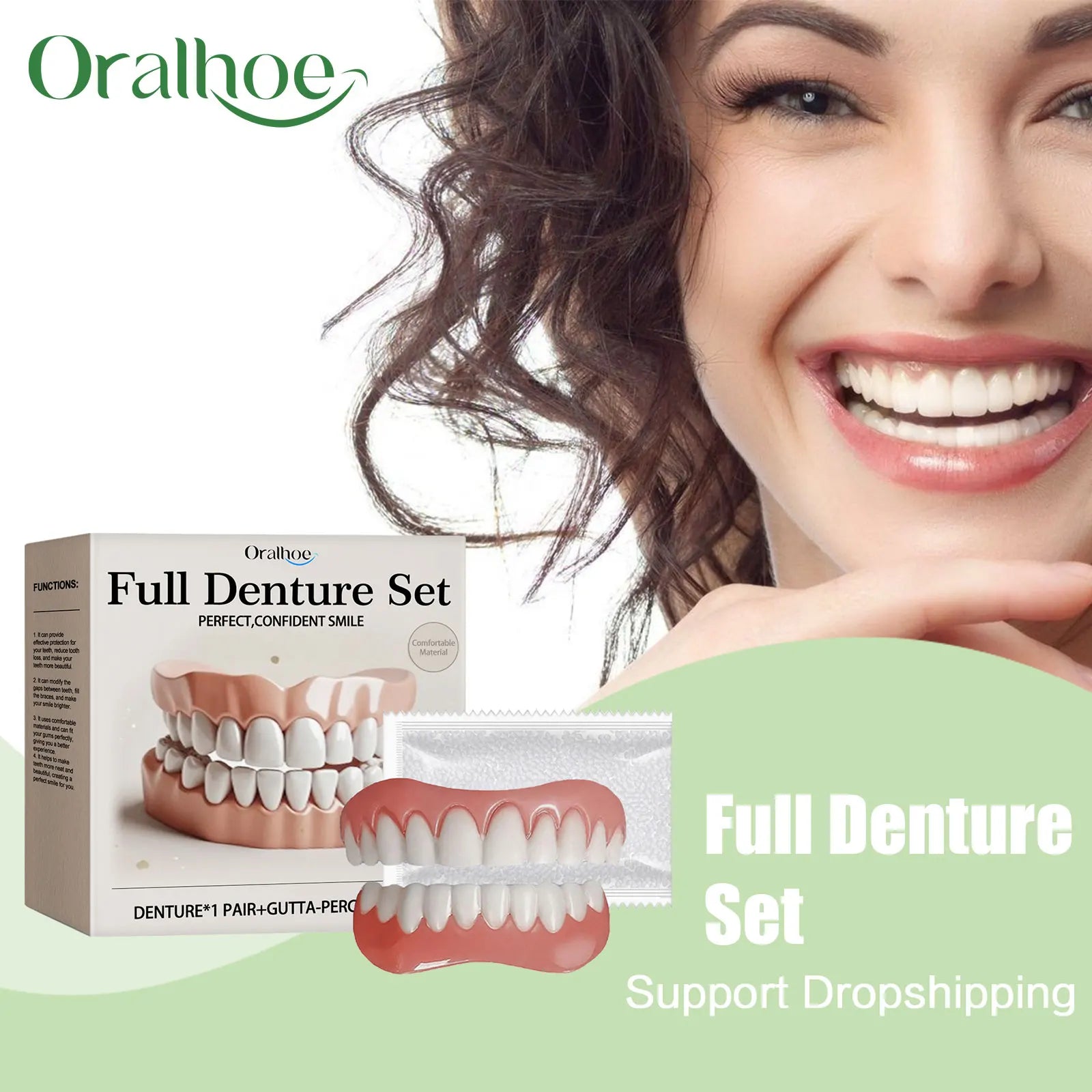 Silicone Denture Set Upper and Lower False Teeth Repair Kit - 1