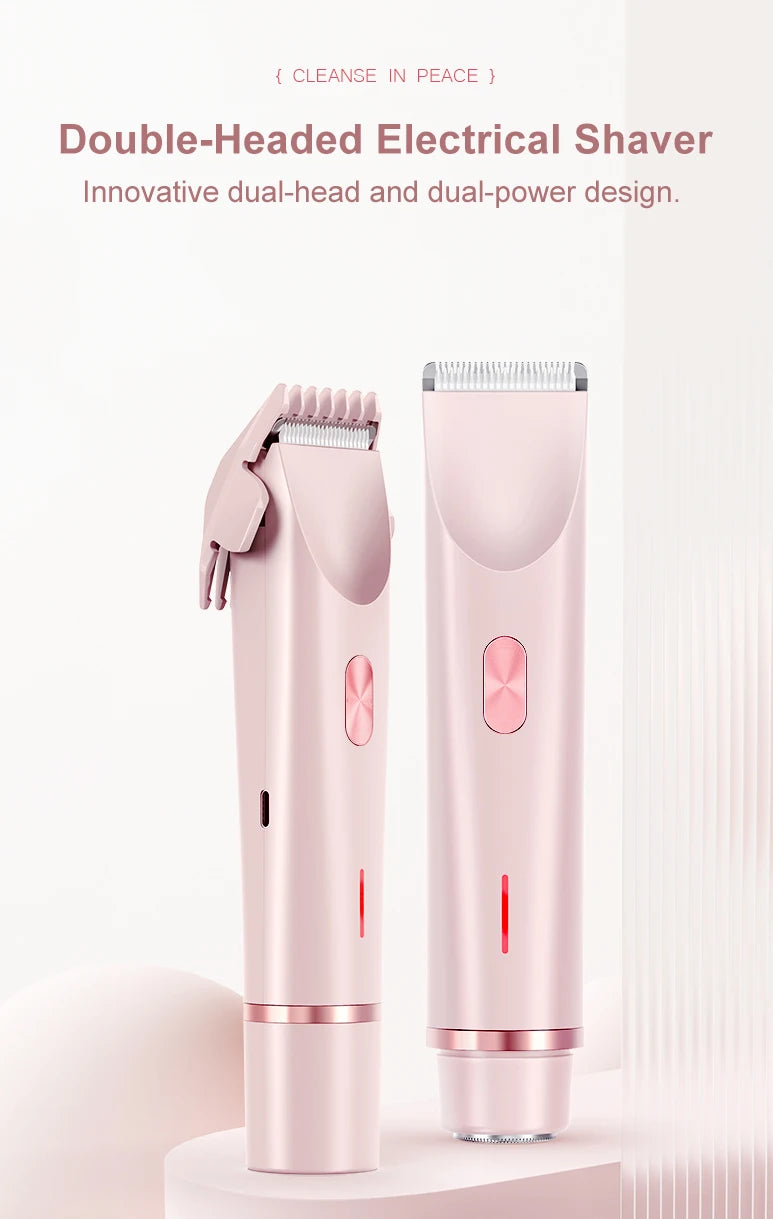 2 in 1 Women Electric Razor Bikini Trimmer Face Shaver Hair Removal - 7