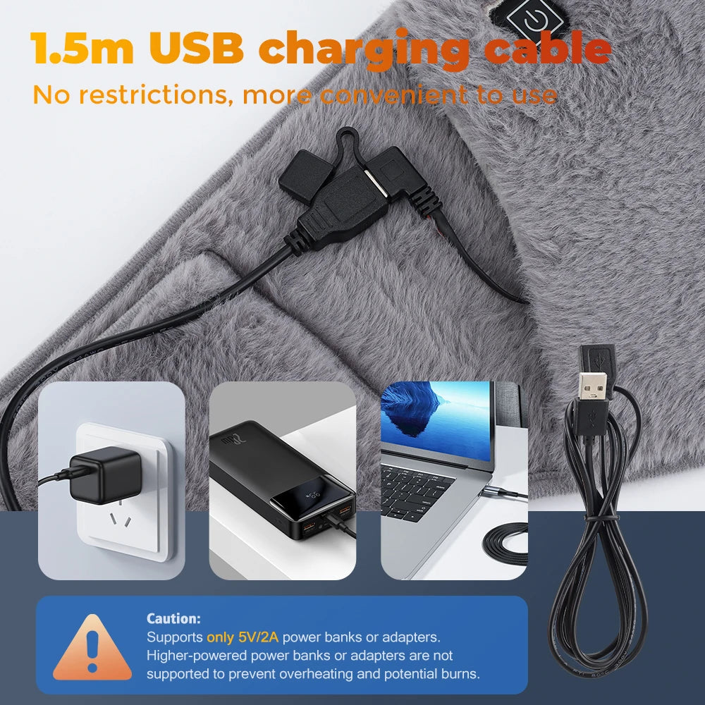 USB Electric Heating Belt Hand Warmer & Abdominal Cramp Relief Pad - 5