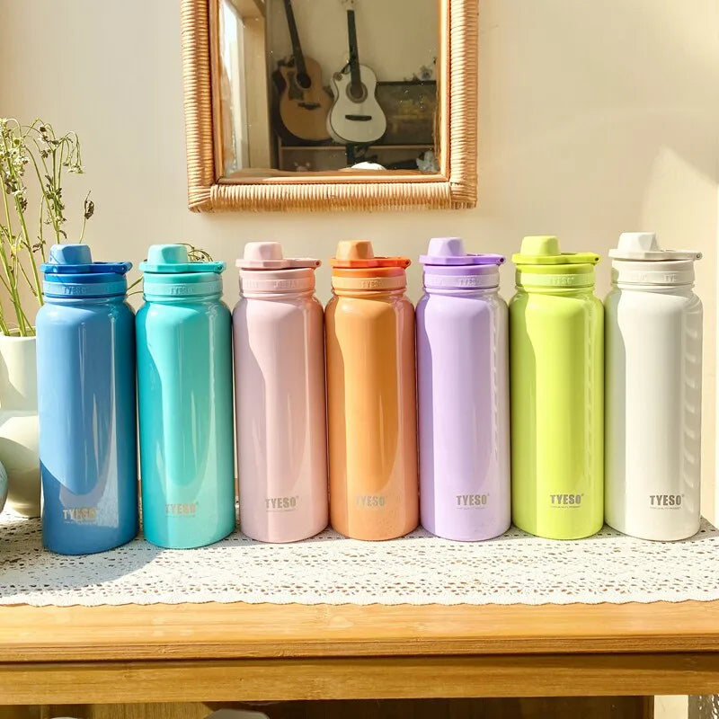 TYESO Stainless Steel Vacuum Insulated Water Bottle Travel Flask - 6