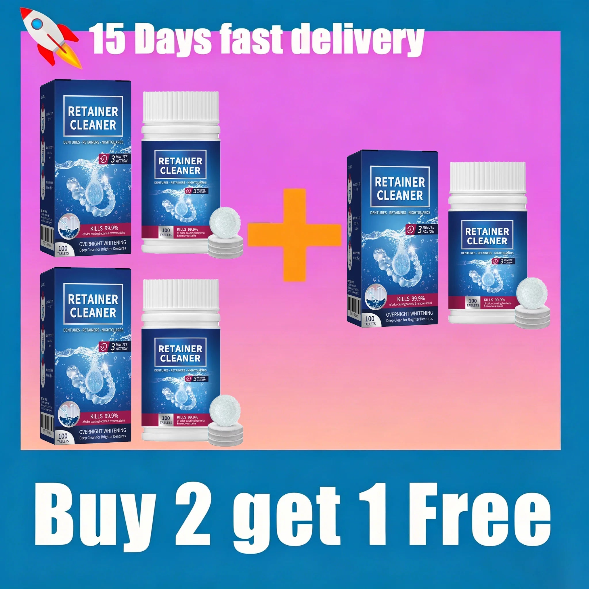 Denture Cleaner Tablets False Teeth And Retainer Cleaner - 9
