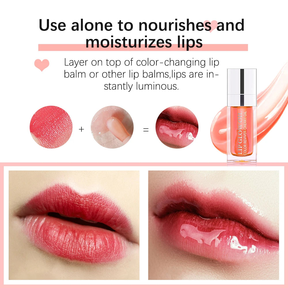 Lip Oil Plumping Gloss Crystal Jelly Moisturizing Tinted Lip Plumper - 5