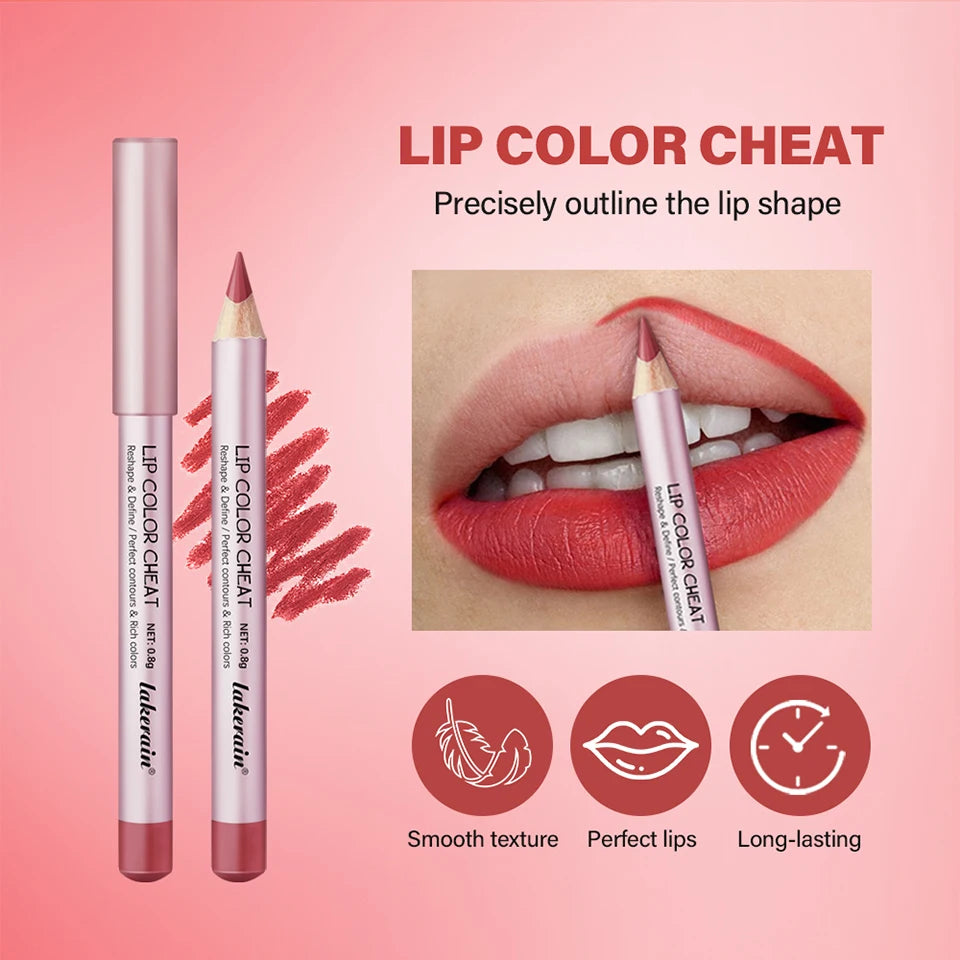 Matte Lip Pencil Waterproof Brown Lip Liner Stain - 10