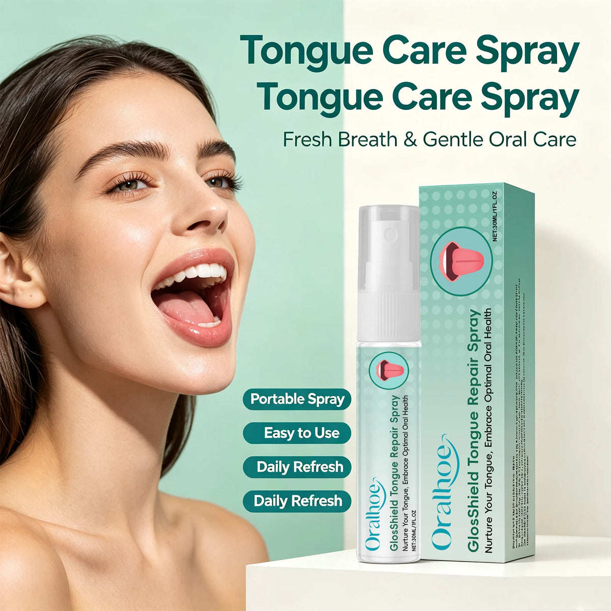 Tongue Repair Spray for Coated Tongue and Bad Breath Relief