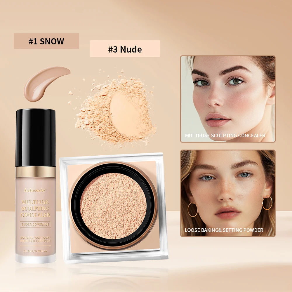 Face Makeup Set Concealer and Loose Setting Powder Matte Cosmetics - 15