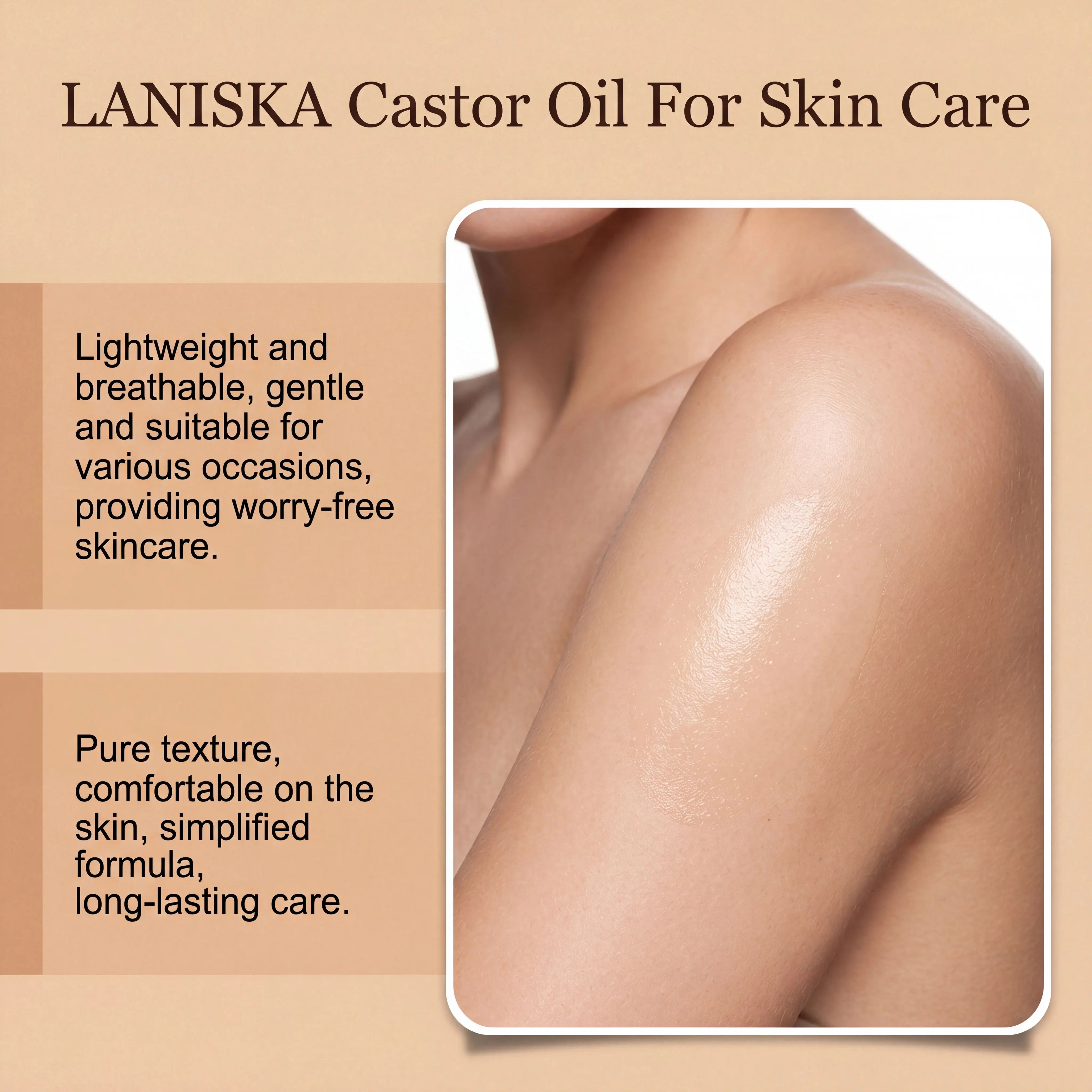 Laniska Cold Pressed Castor Oil for Skin Hydration and Body Massage Care - 10