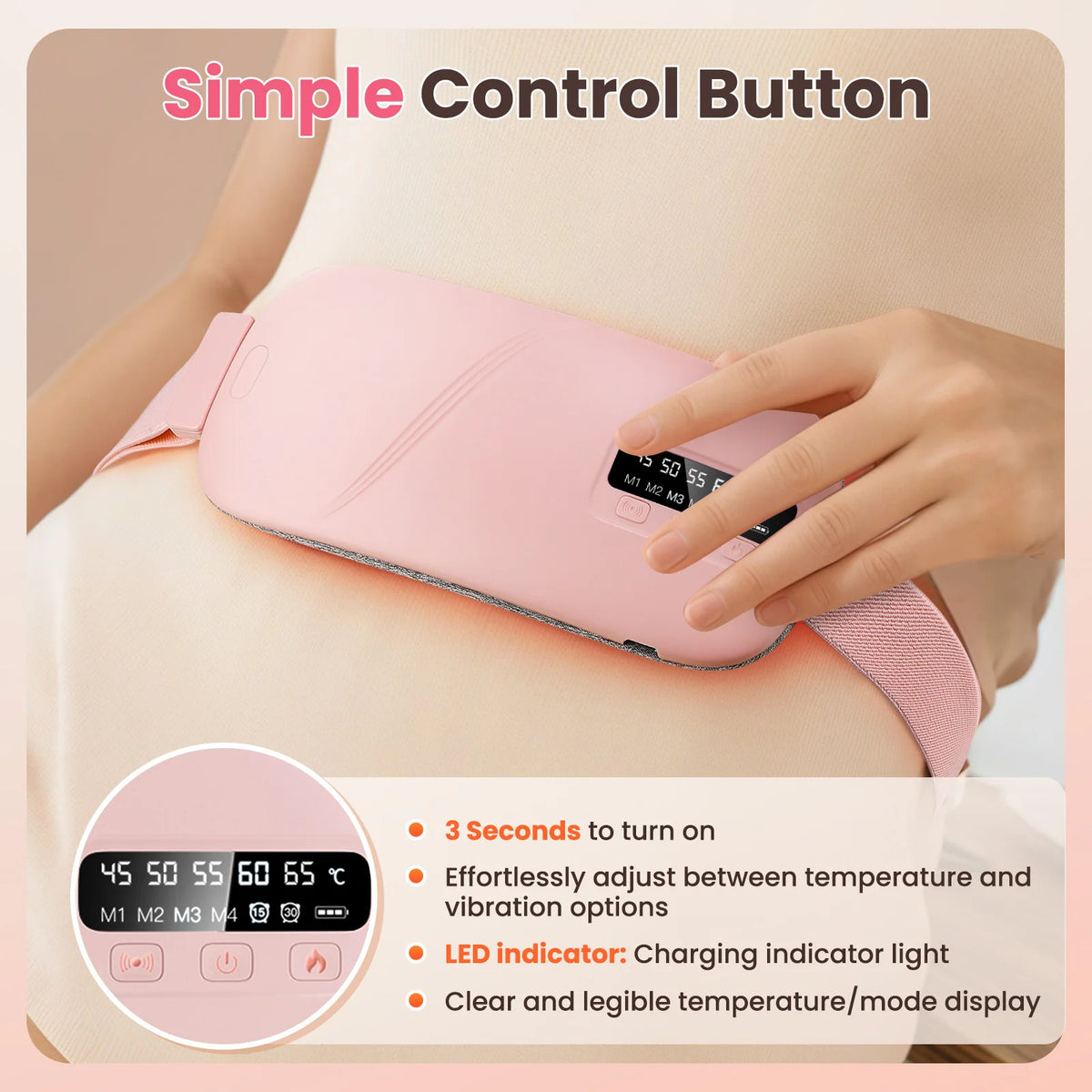 Cordless Menstrual Heating Pad Portable Abdominal Warmer Belt