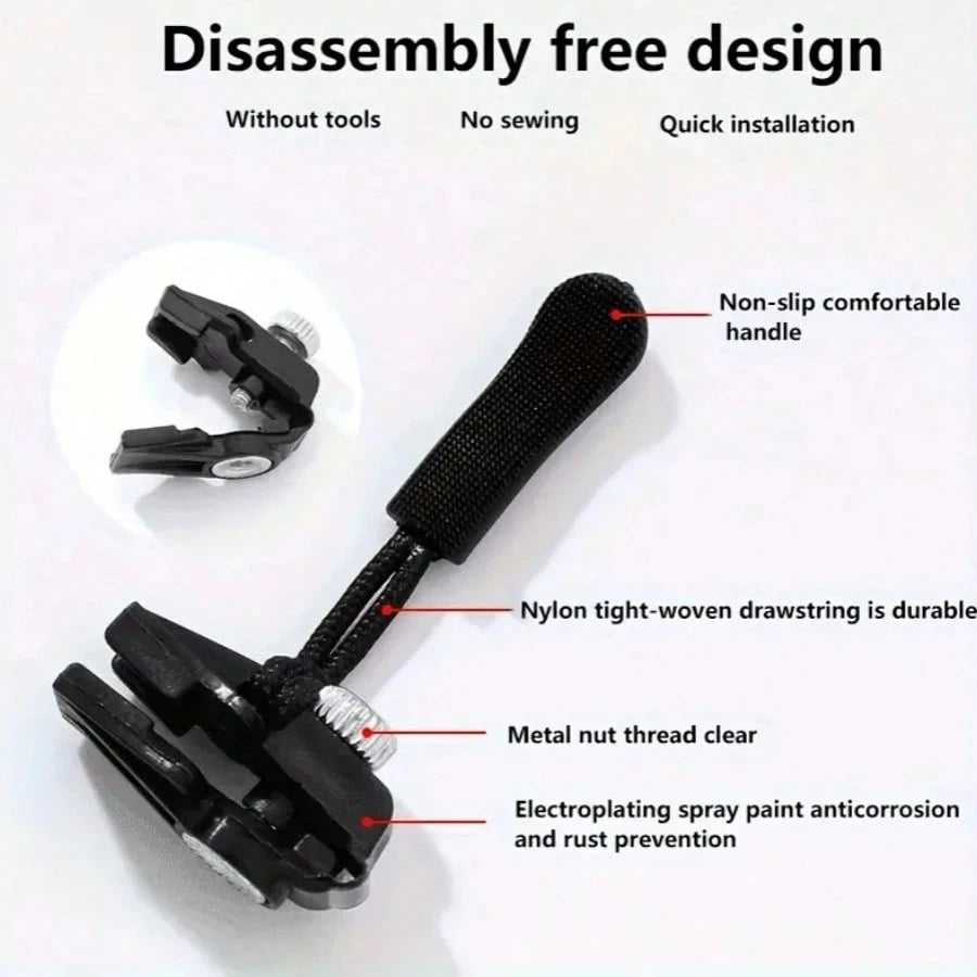Universal Zipper Repair Kit Detachable Zipper Slider Replacement Puller