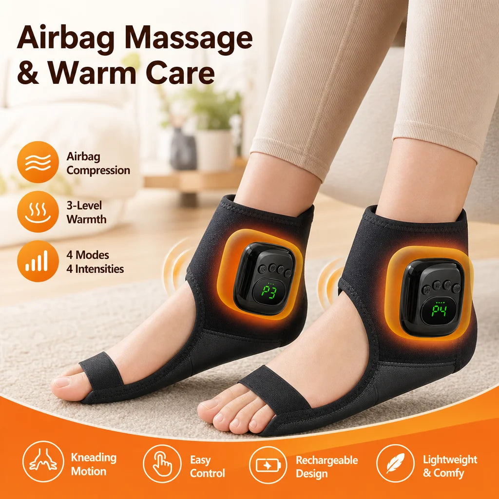 Wireless Air Pressure Ankle Massager Electric Heated Brace - 1