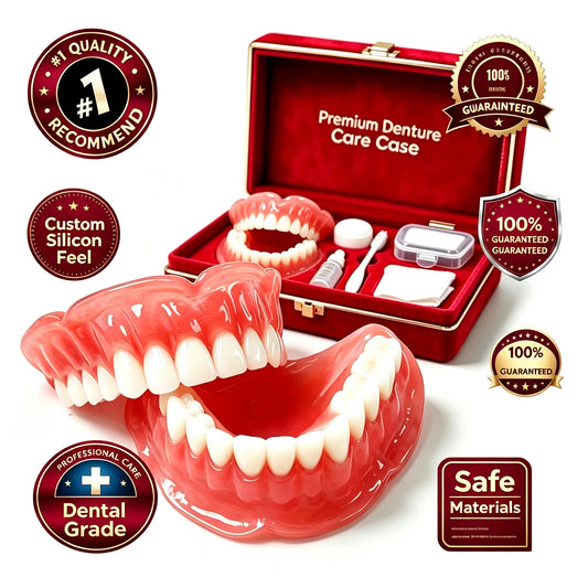 Silicone Dentures Full Mouth False Teeth Set Comfort Reline