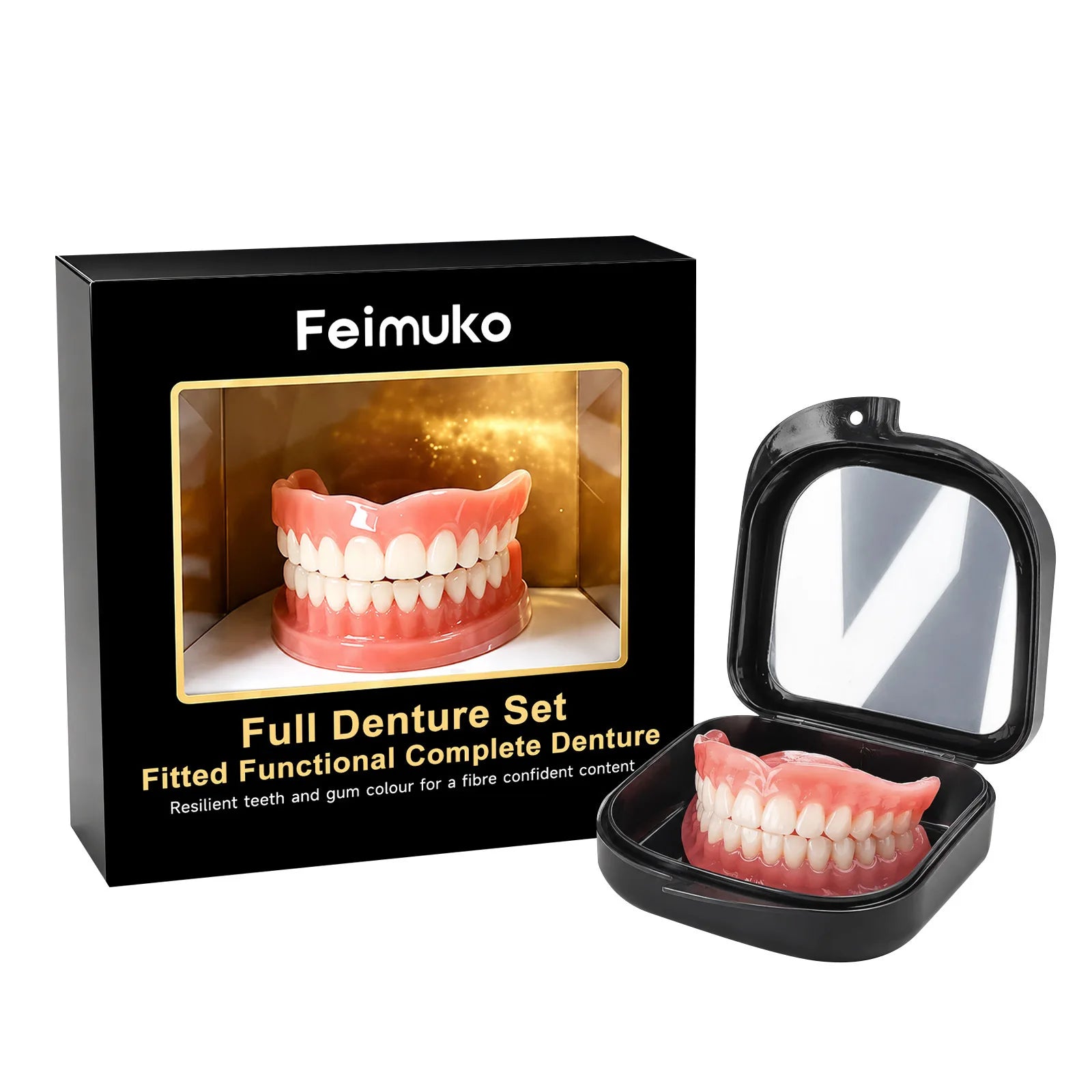 Silicone Dentures Upper And Lower Natural Teeth Set - 14