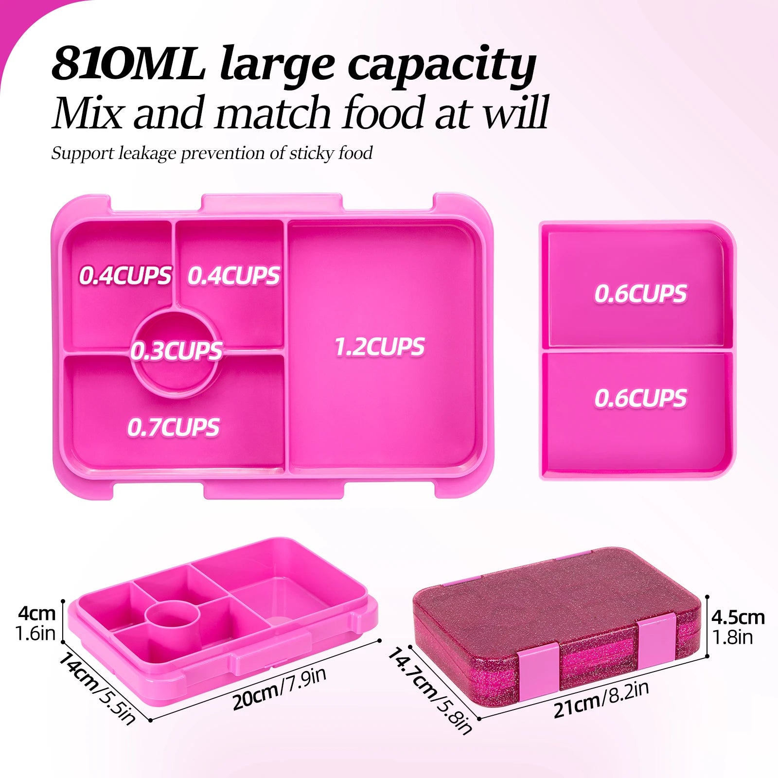 1100ml Leakproof Bento Lunch Box Microwavable Tritan Food Container - 44