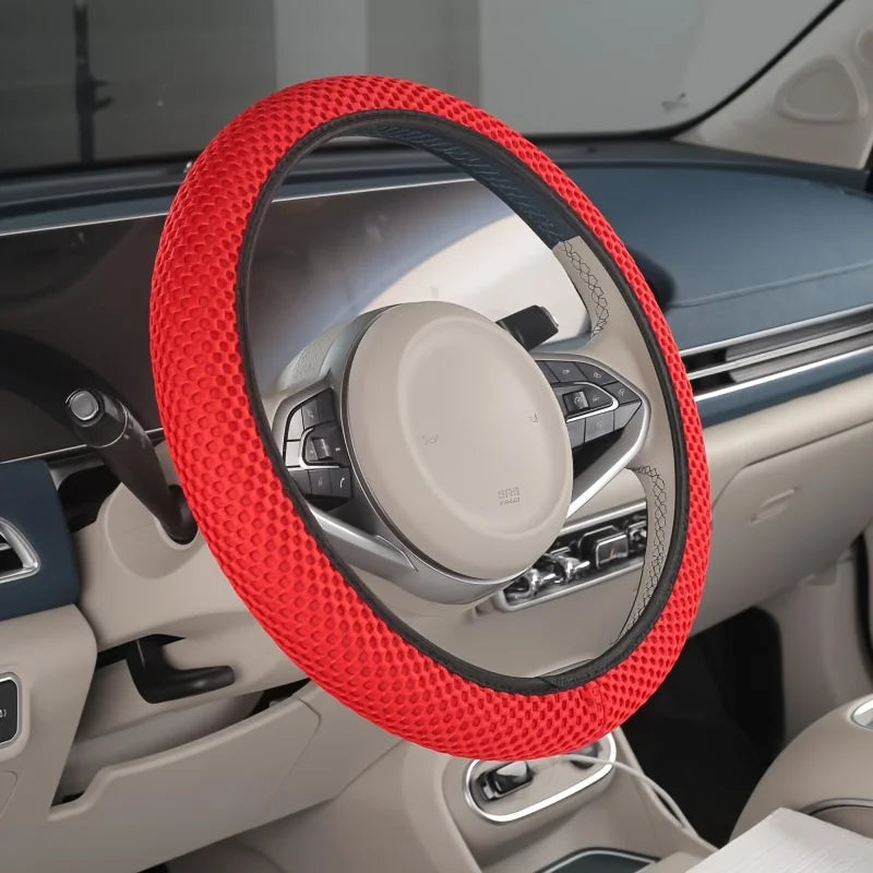 Universal Steering Wheel Cover 3D Massage Mesh Non Slip Elastic Grip