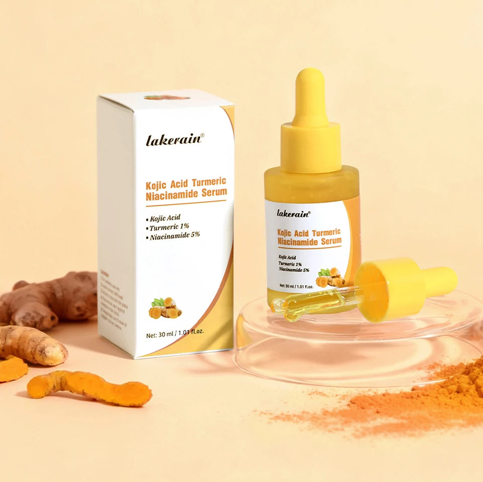Kojic Acid Turmeric Niacinamide Glow Serum Brightening Facial Care - 19